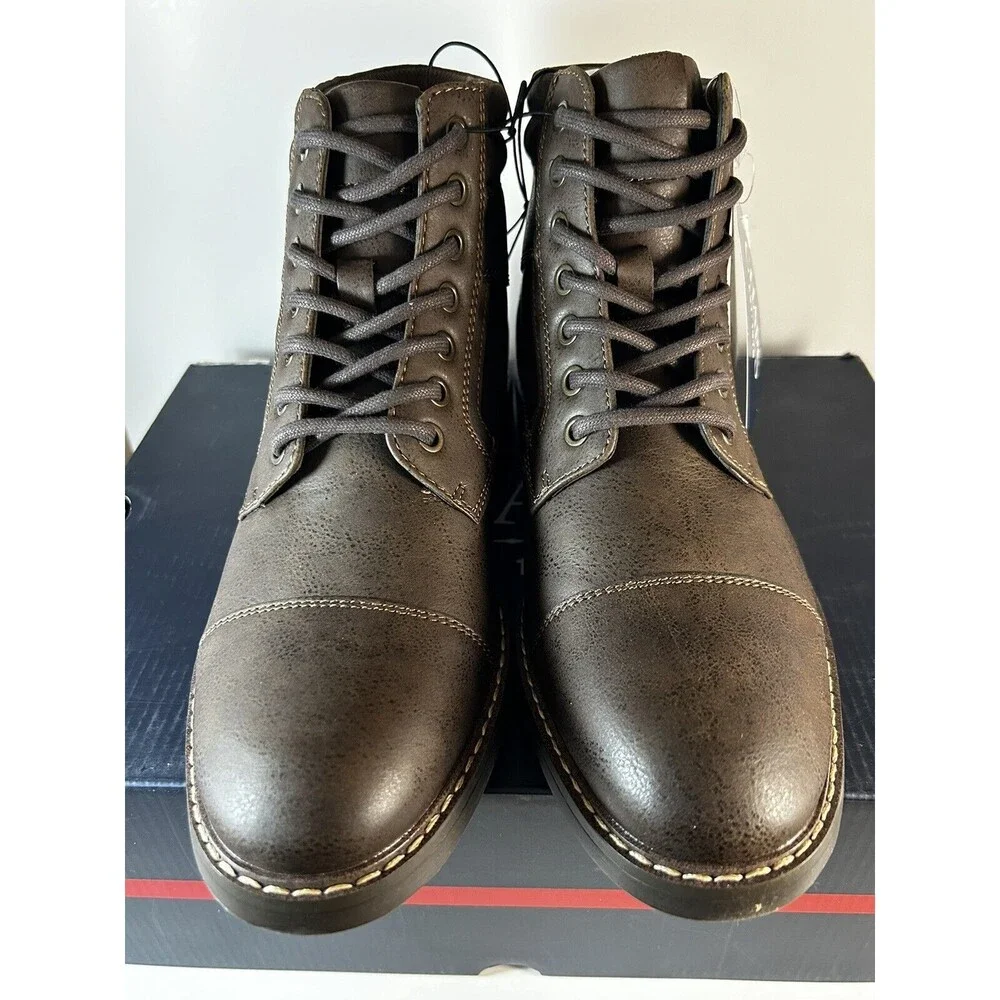 CHAPS - SIZE: 7.5 - Men's Brown Lace Up City Boots W/Comfort Footbed - NEW!